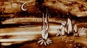 2009 - Peinture sur sable en direct, Bahrein, performance