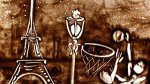 2010 - Live sand drawing show in Paris, Euroleague Final 4 basketball {JPEG}